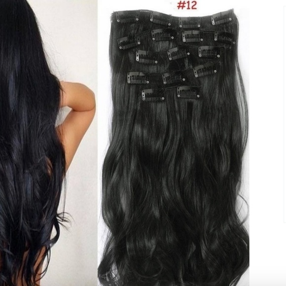Sallys Accessories Nwt Black 24 Inch Clip In Extensions Poshmark